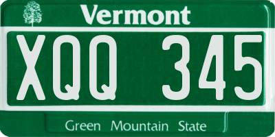 VT license plate XQQ345