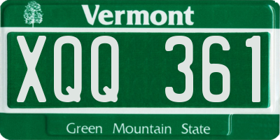 VT license plate XQQ361