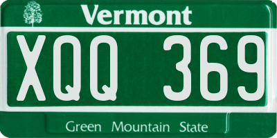 VT license plate XQQ369
