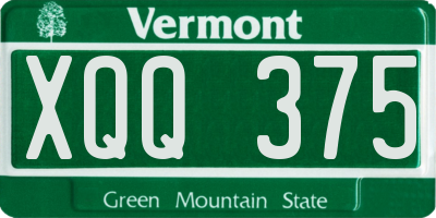 VT license plate XQQ375