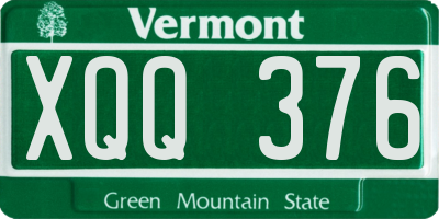 VT license plate XQQ376
