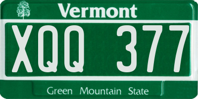 VT license plate XQQ377
