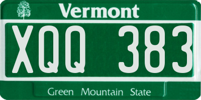 VT license plate XQQ383