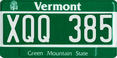 VT license plate XQQ385