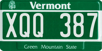 VT license plate XQQ387