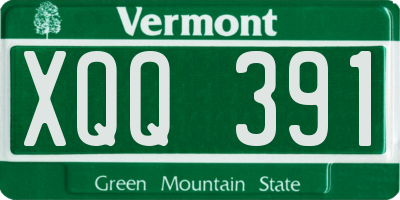 VT license plate XQQ391