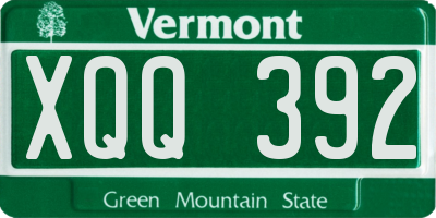 VT license plate XQQ392