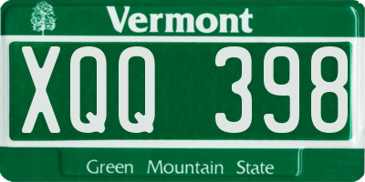 VT license plate XQQ398