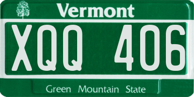 VT license plate XQQ406