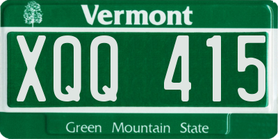 VT license plate XQQ415