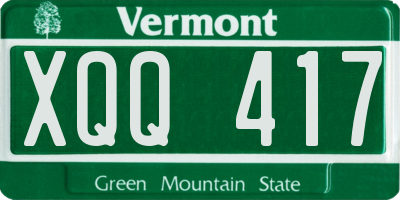 VT license plate XQQ417