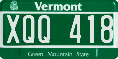 VT license plate XQQ418