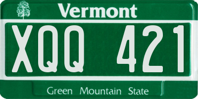 VT license plate XQQ421
