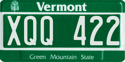 VT license plate XQQ422
