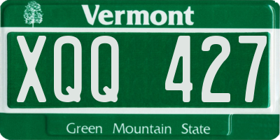 VT license plate XQQ427