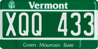 VT license plate XQQ433