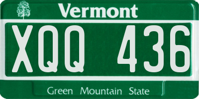 VT license plate XQQ436