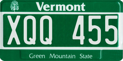 VT license plate XQQ455