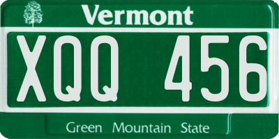 VT license plate XQQ456