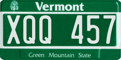 VT license plate XQQ457