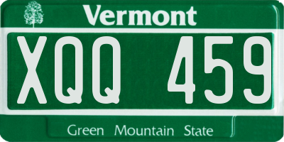 VT license plate XQQ459
