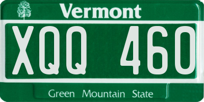 VT license plate XQQ460