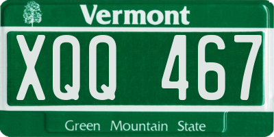 VT license plate XQQ467