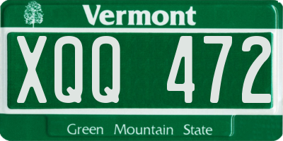 VT license plate XQQ472