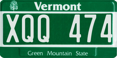 VT license plate XQQ474