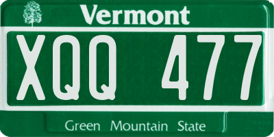 VT license plate XQQ477