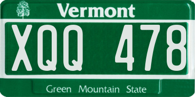 VT license plate XQQ478