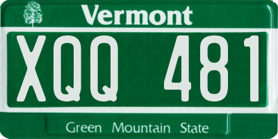 VT license plate XQQ481