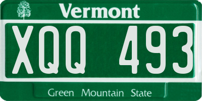 VT license plate XQQ493