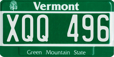 VT license plate XQQ496