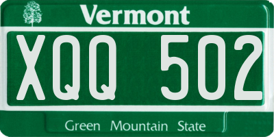VT license plate XQQ502