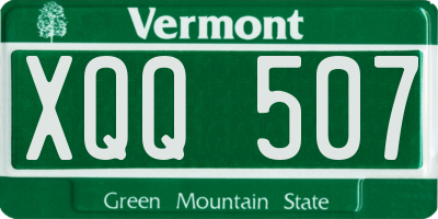 VT license plate XQQ507