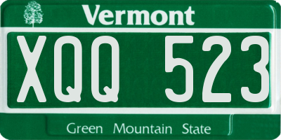 VT license plate XQQ523
