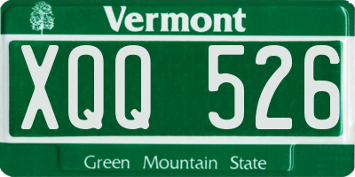 VT license plate XQQ526