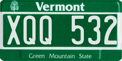 VT license plate XQQ532