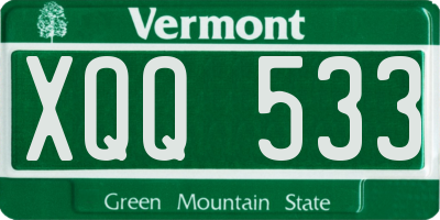 VT license plate XQQ533