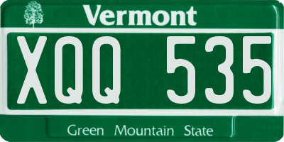 VT license plate XQQ535