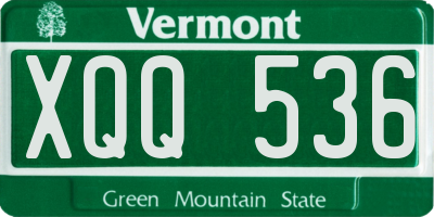 VT license plate XQQ536