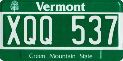 VT license plate XQQ537