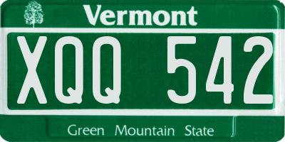 VT license plate XQQ542