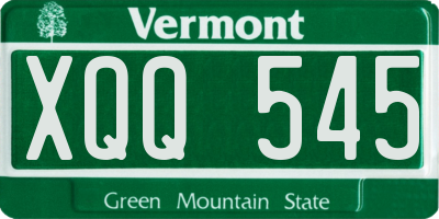 VT license plate XQQ545
