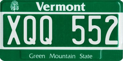 VT license plate XQQ552