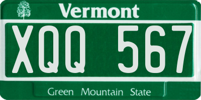 VT license plate XQQ567