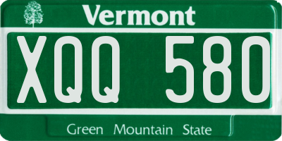 VT license plate XQQ580