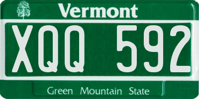 VT license plate XQQ592