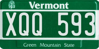 VT license plate XQQ593